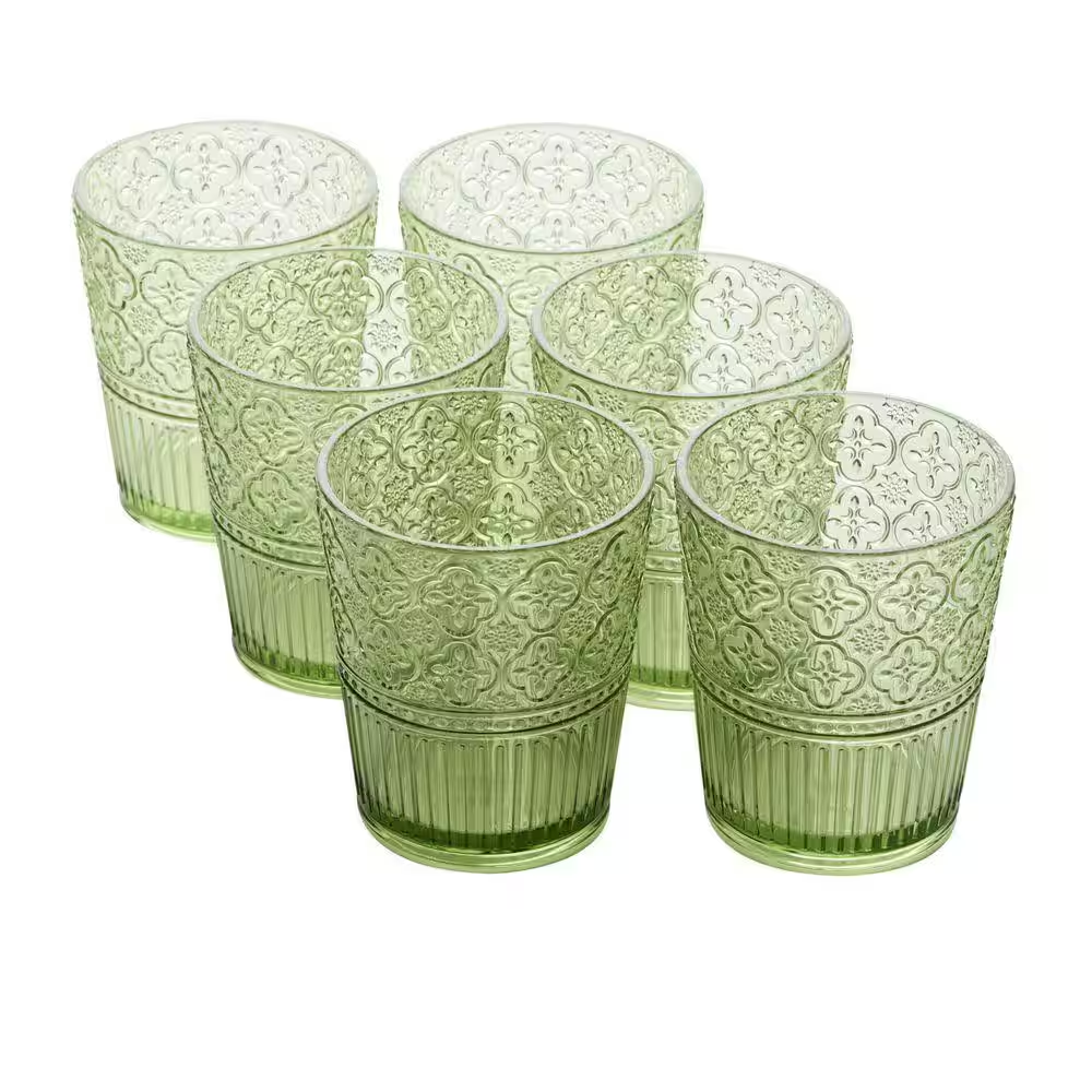 Victoria 16 Oz. Green Acrylic DOF Glass (Set of 6)