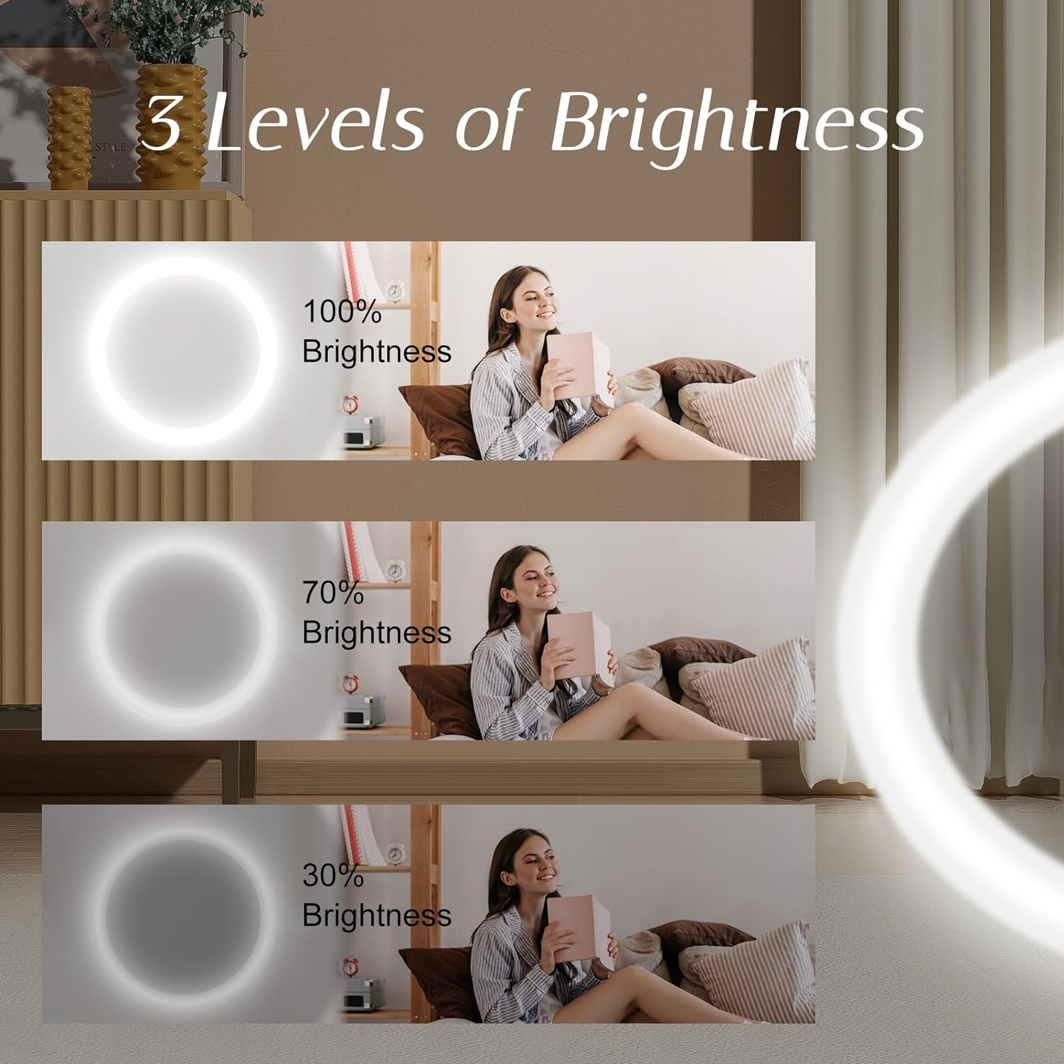 Kakuje Compact Mirror with Light, 1X/3X Magnification LED Pocket Mirror with ... - Picture 4 of 14