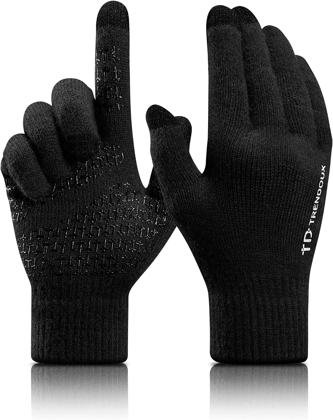 Soft Warm Touch Screen Winter Thermal Gloves Men Women, Non-Slip Grip, Elastic Cuff, Knit Stretchy Material