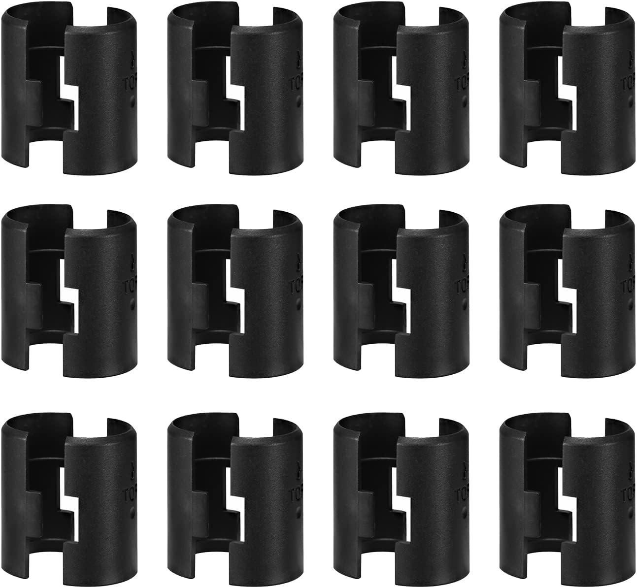 24Pcs Black Wire Shelf Clips – Shelf Lock Clips for 1 Inch Pipe Shelving – Durable Plastic Replacements for Wire Shelving System (Fits 1