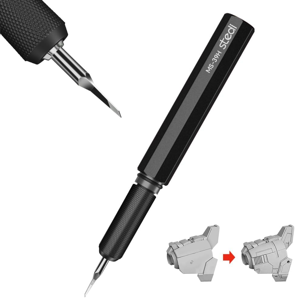 Model Scriber,Tungsten Steel Blades 0.2 Mm,For Modeling Hobby,Rg Scale Model,Gundam Model Kit,For Scribing Line, Engraved,Panel Line,Resin,Black, Ms-39H-34