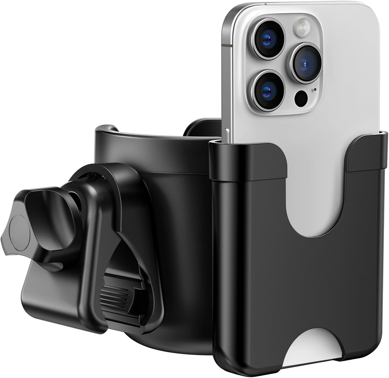 Christmas Stocking Stuffers White Elephant Gifts for Adults: Guiseapue Cup Holder for Walker, Stroller Cup Holder Attachment with Phone Holder, Wheelchair Essentials Bike Scooter Accessories