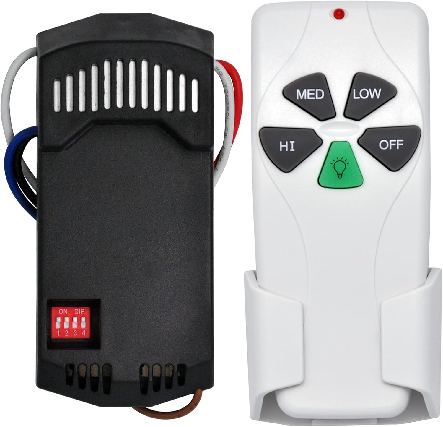 Universal Ceiling Fan Remote Control Kit Replacement for Harbor Breeze Hampton Bay Hunter Litex, 3-Speed Light Dimmer with FAN28R Receiver, for 2AAZPFAN53T FAN-53T 11T KUJCE9103 UC7030T