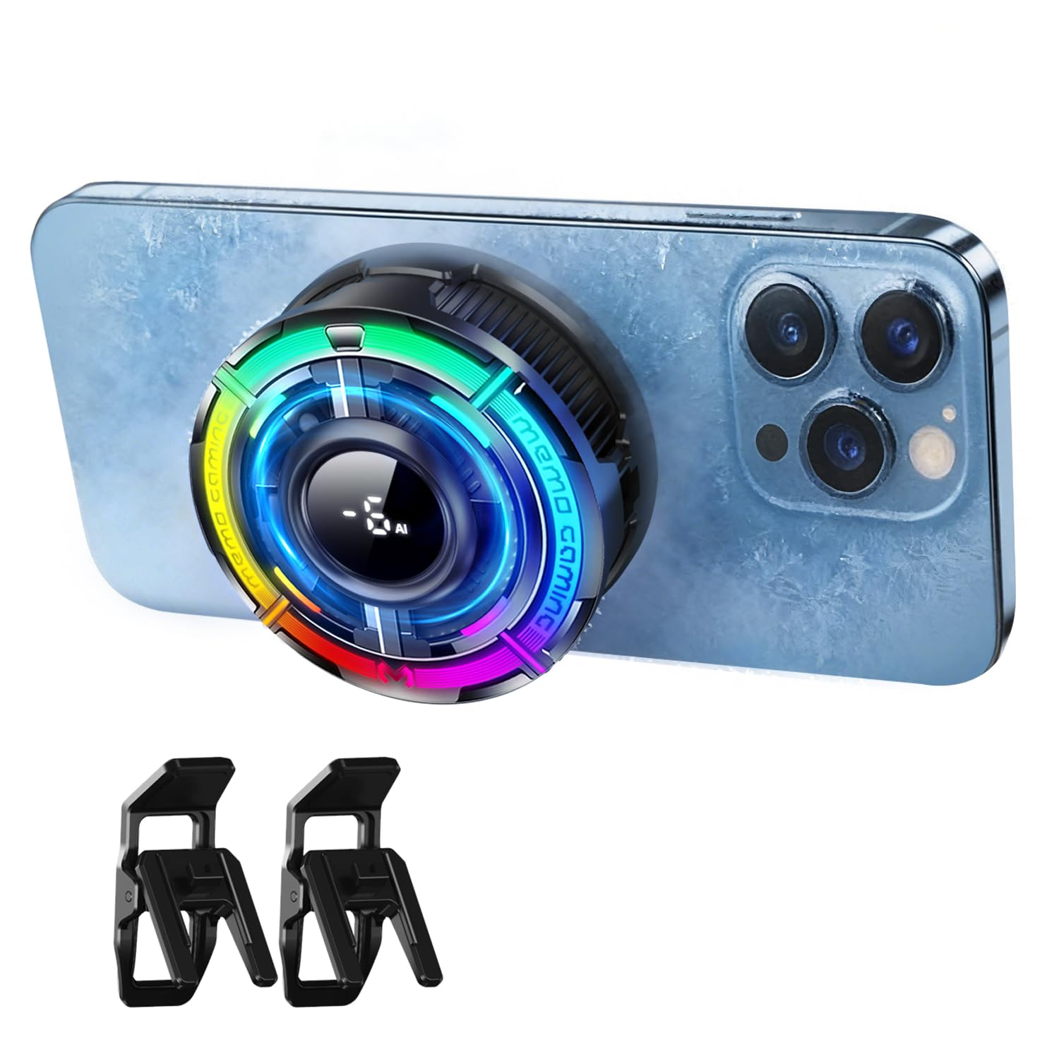 Ventilador enfriador para celular gamer con luz rgb portatil para telefono ipad