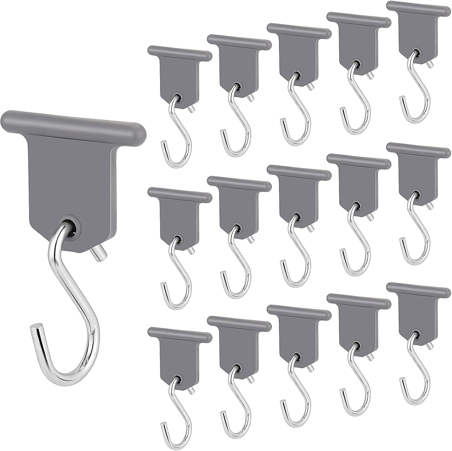 Homgaty RV Awning Light Clips, 16Pcs Camper Awning Hooks Lights Accessory Holders, S Shaped Hook Hangers for Christmas Party Camping Tent Indoor and Outdoor Supplies