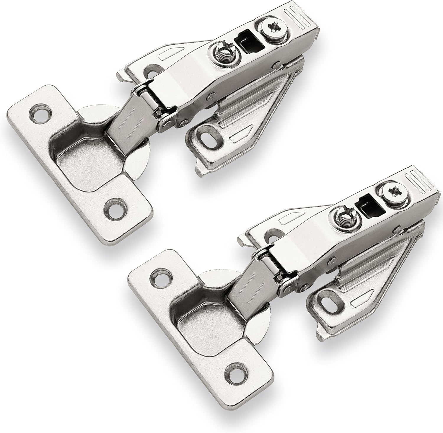 Decobasics (2 PCS) Full Overlay Soft Close Cabinet Hinges for Kitchen Cabinets - 105° Face Frame Concealed Cabinet Door Hinge -3 Way Adjustability -Clip on Plate & Matching Screw 4 Easy Installation