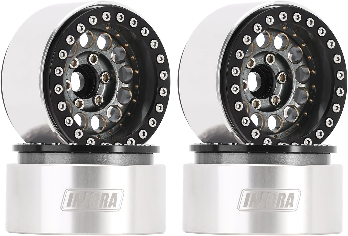 INJORA 1.9" Beadlock Wheel Rim - 153g Super Heavy Brass & Aluminum Deep Dish ... - Picture 12 of 14