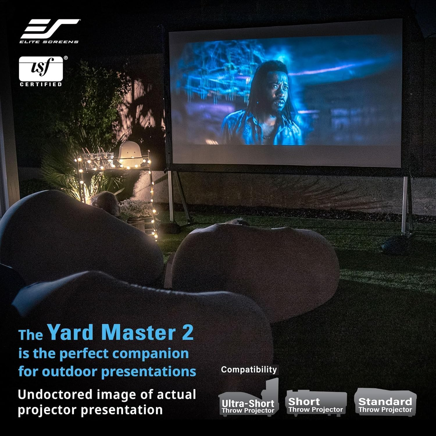 Elite Screens OMS120H2 Yard Master 2 Outdoor Projector Screen with Stand, 16:... - Picture 4 of 14