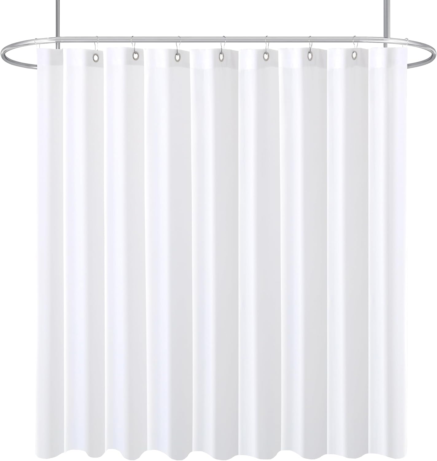 Fabric Extra Wide Shower Liners for Clawfoot Tubs, White 180