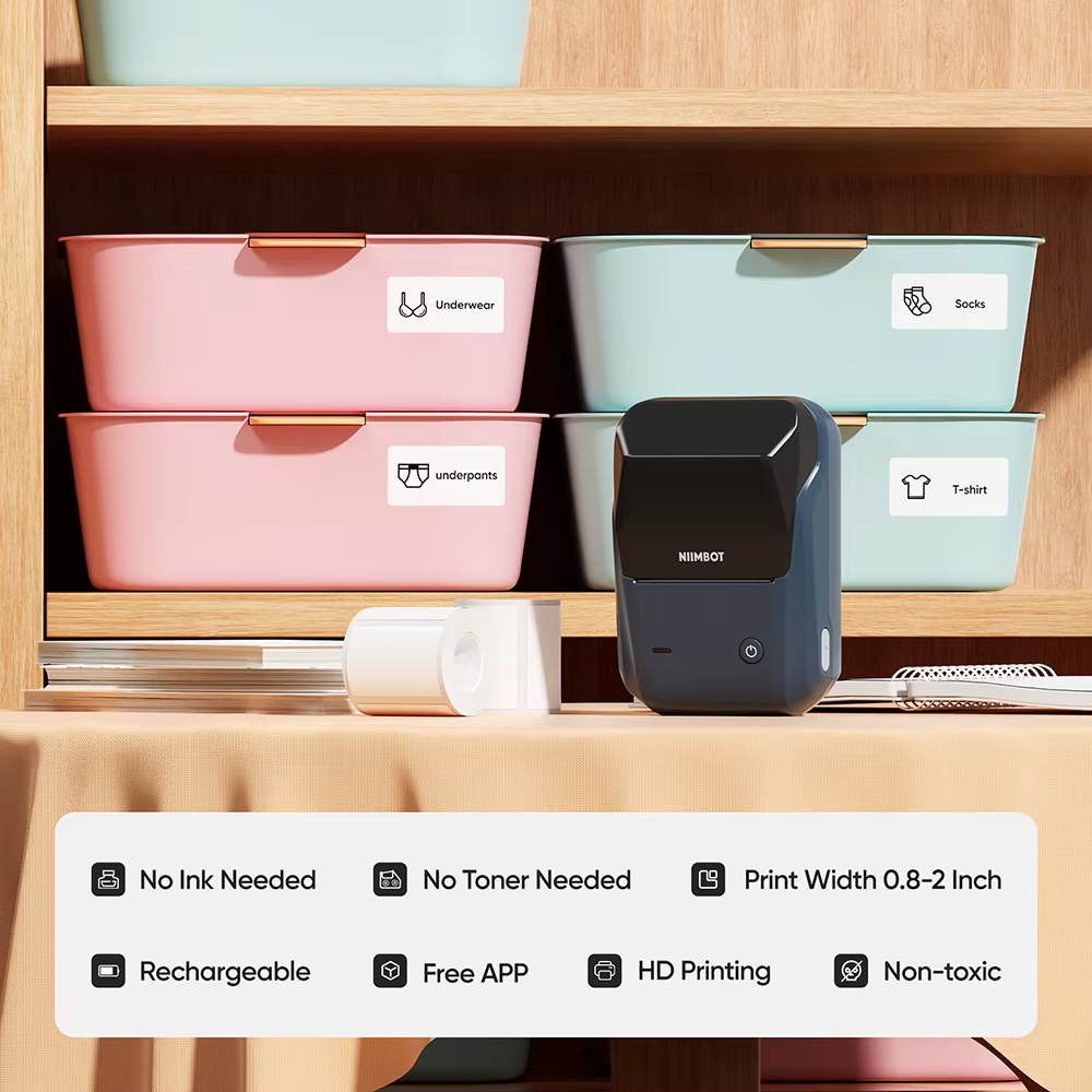 Portable  B1 Wireless Label Maker Adhesive Sticker Printer Labeling Machine DIY 20-50Mm Labels for Office Home