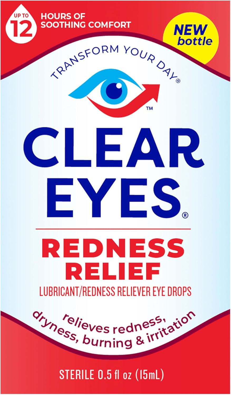 Clear Eyes Redness Eye Relief Eye Drops, 0.5 Fl Oz (Pack of 1)