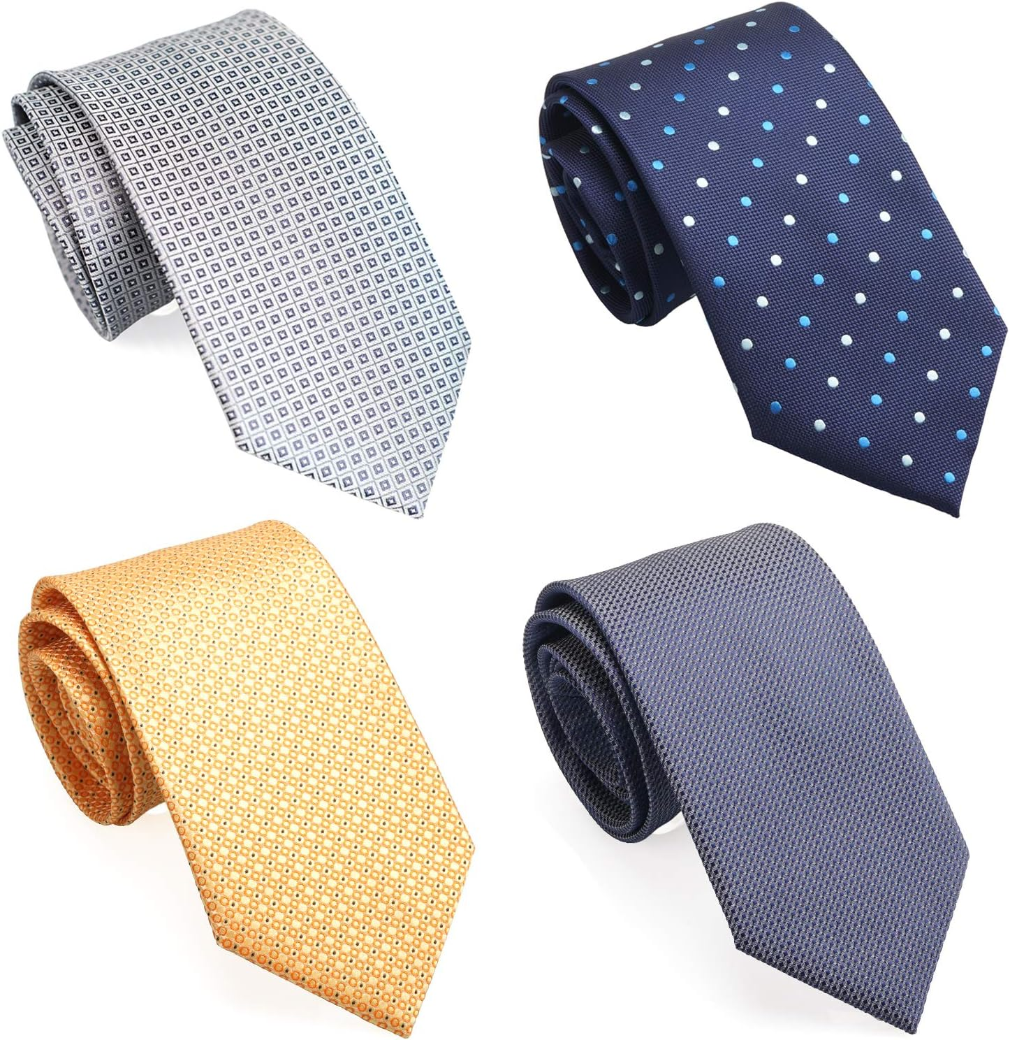 Extra Long Ties for Big and Tall Men, 63 inch XL Long Neckties, Gray, Blue, G...