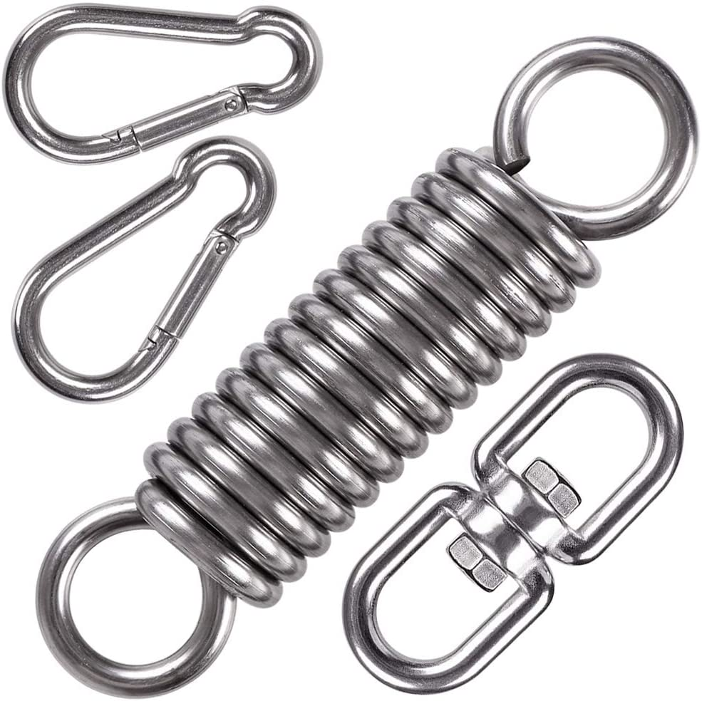 Hammock Chair Hanging Kit Swing Spring Hardware, Heavy Duty Suspension Swivel Hanger Hook for Hanging Chair, Rocking Seat, Porch Swing, Garden, 550 LB