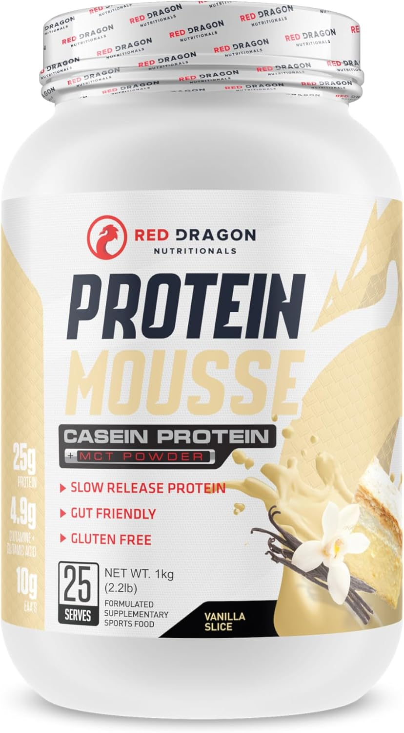 Red Dragon Nutritionals Casein Protein Mousse 1 kg, Vanilla Slice - Picture 2 of 13