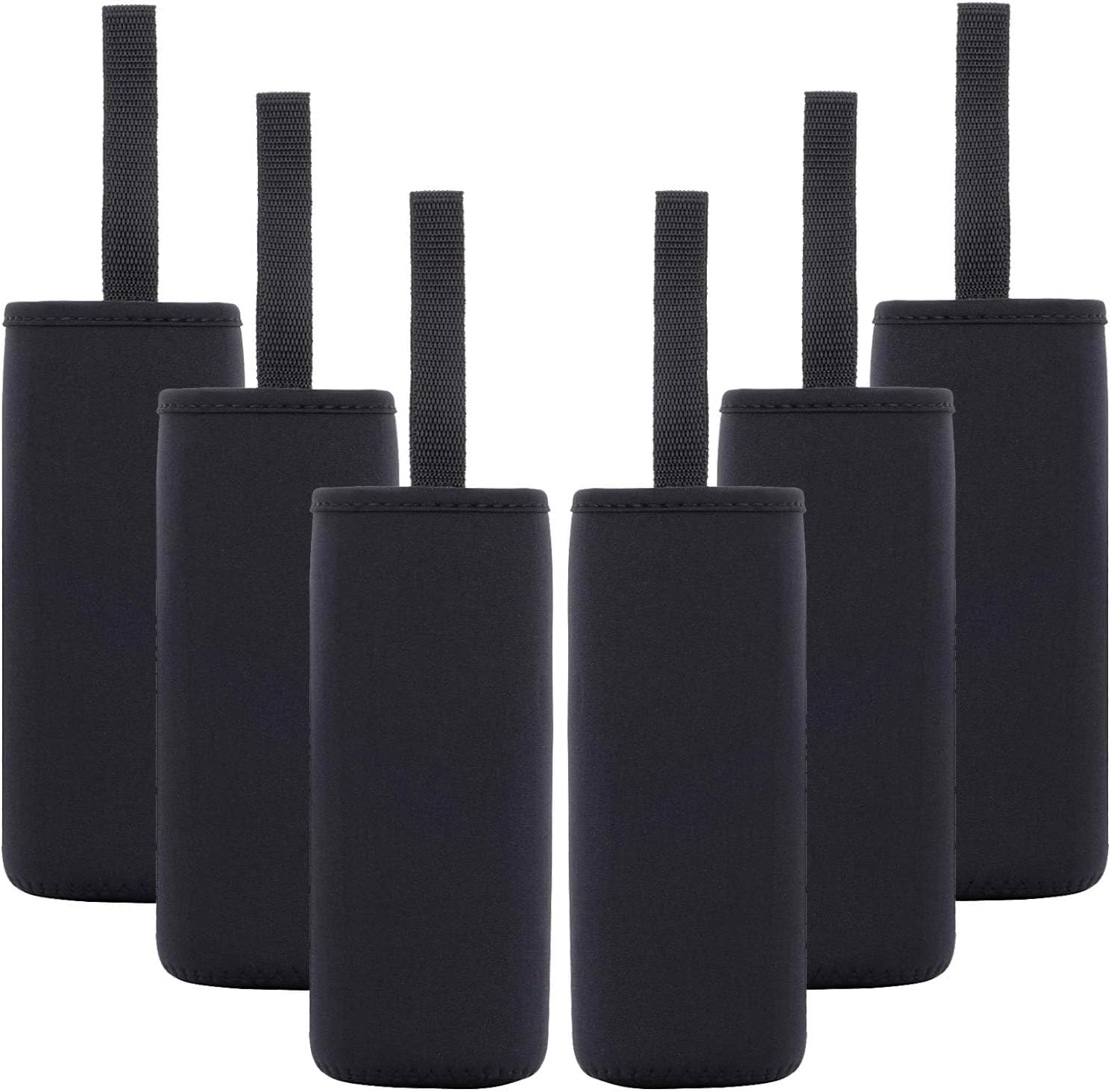 6 Pack Neoprene Water Bottle Sleeves Insulator Cooler Coolies Collapsible Nylon Bottle Sleeve Carrier Holder For 12-19.4 Ounce Bottles Or Cans By