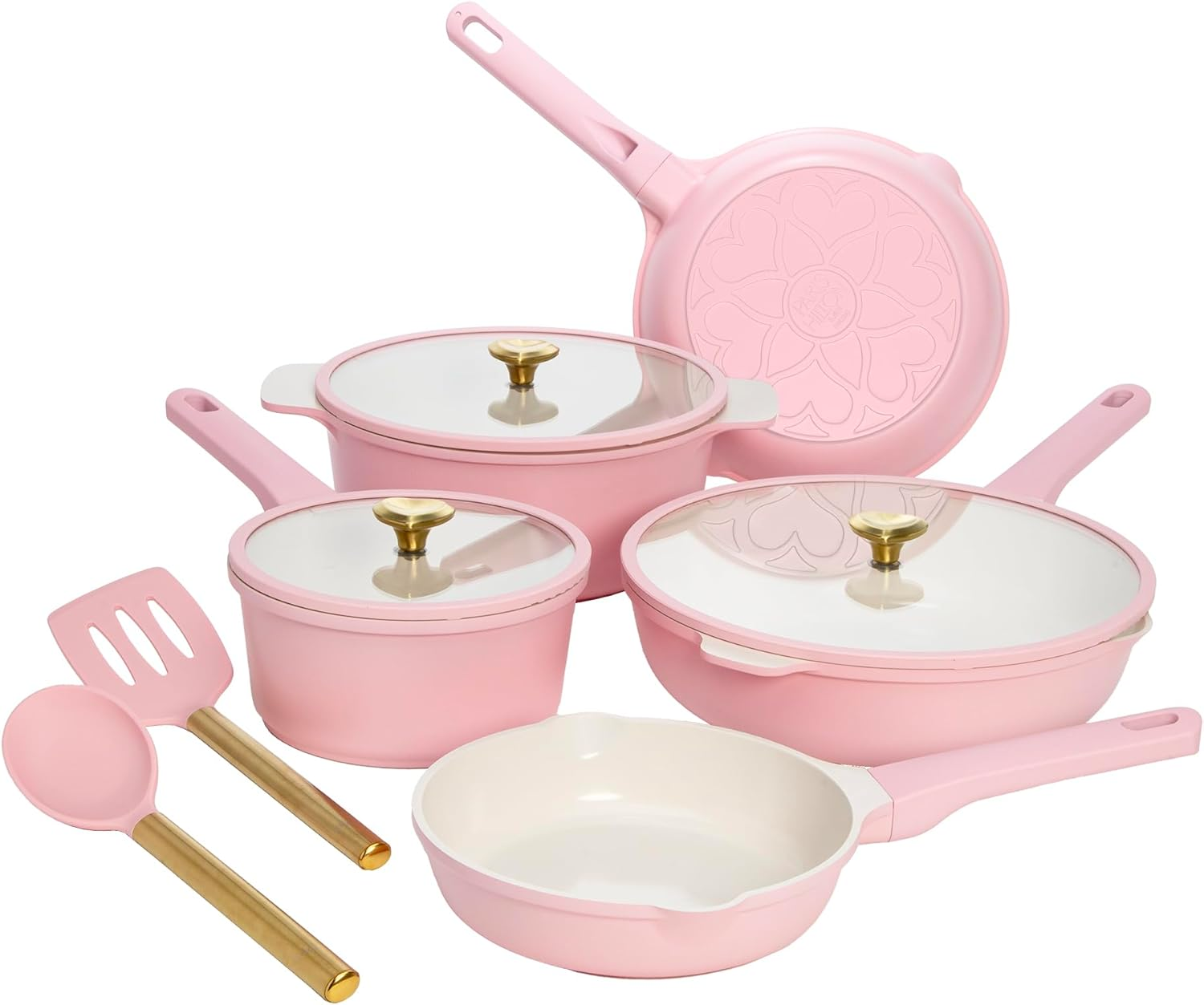 Paris Hilton Ceramic Nonstick Cookware Set, Cast Aluminum with Dual Layer Non... - Picture 2 of 13