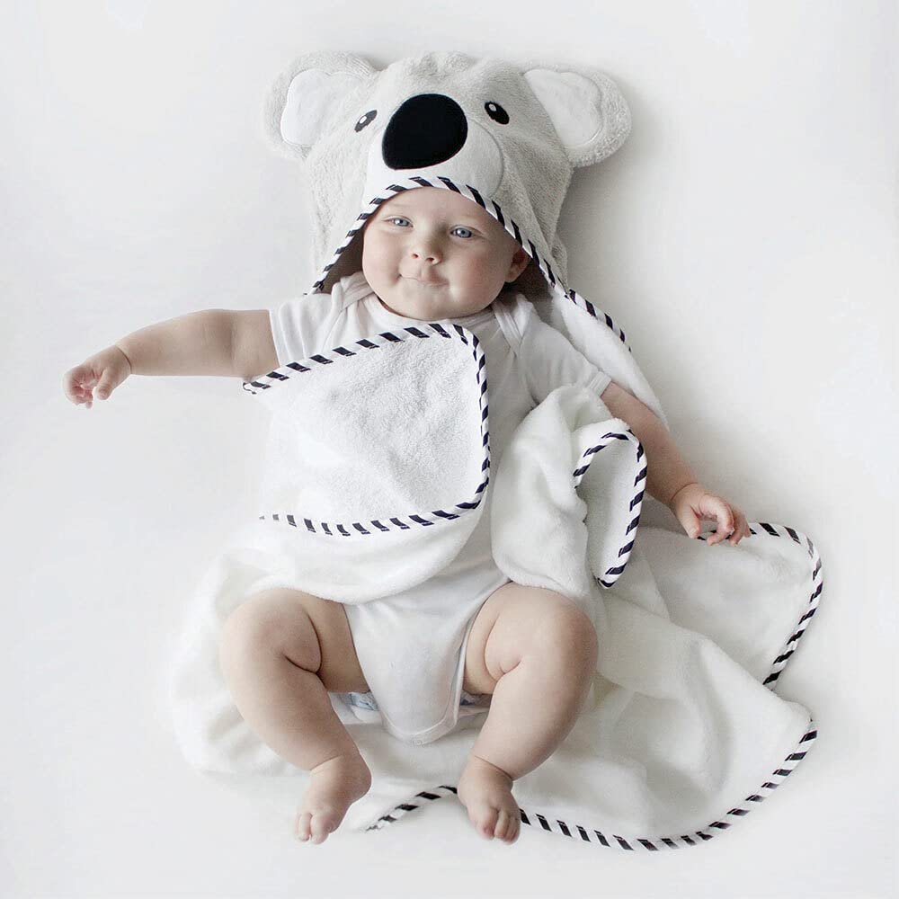 Bubba Blue Animals Koala Novelty Hooded Nursery/Infant Wrap Baby 0m+ Bath Towel - Picture 3 of 16