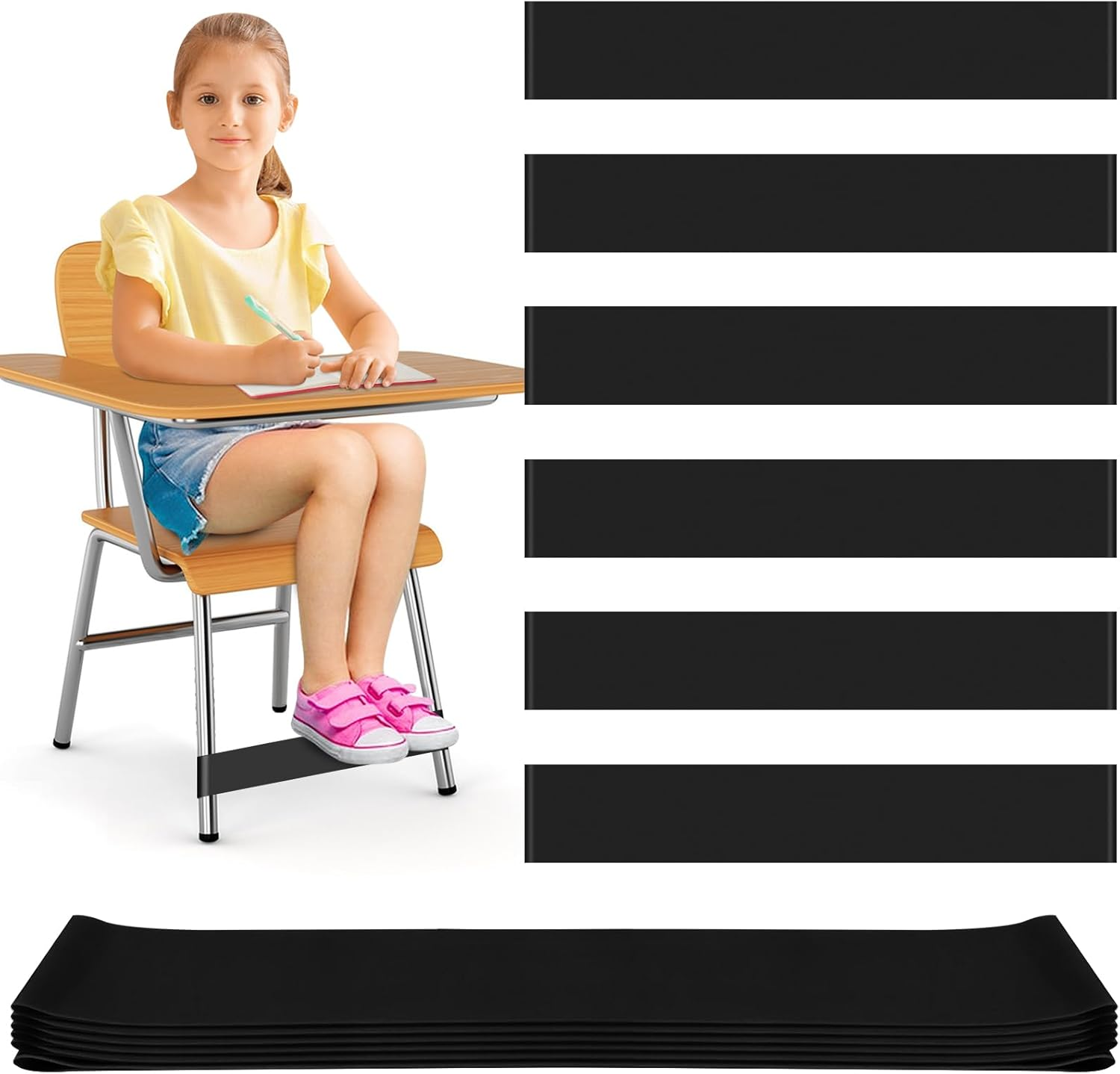6 Pack Chair Bands for Kids with Fidgety Feet, ADHD Tools for Kids, ROOKEA Se... - Picture 13 of 28