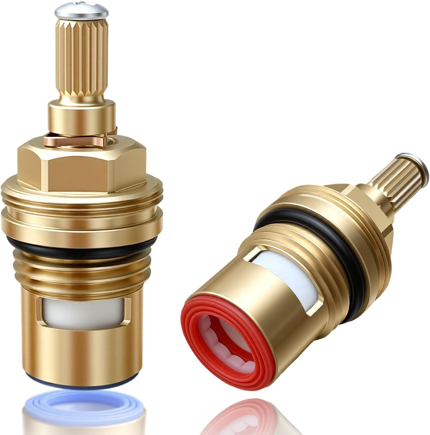 2 Pack Faucet Ceramic Cartridge for Grohe 45882000 45883000, 1/2″ Cold Hot Ceramic Cartridge, 45882000 & 45883000 Brass Cartridges Replacement Parts