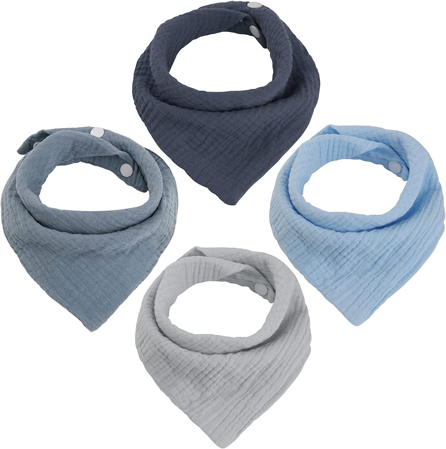 WD&CD Baby Bandana Drool Bib (4 Pack) Adjustable Absorbent Soft Snap Drool Bi... - Picture 2 of 16