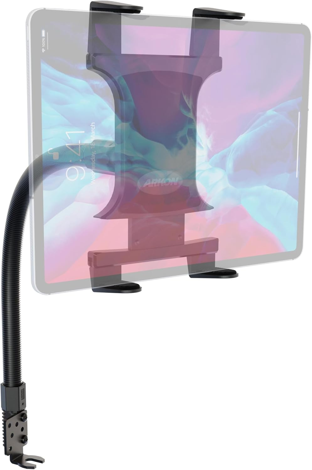 Car or Truck Seat Rail or Floor Tablet Mount with 22 Inch Arm for Ipad Pro Ipad Air 2 Ipad Retail Black