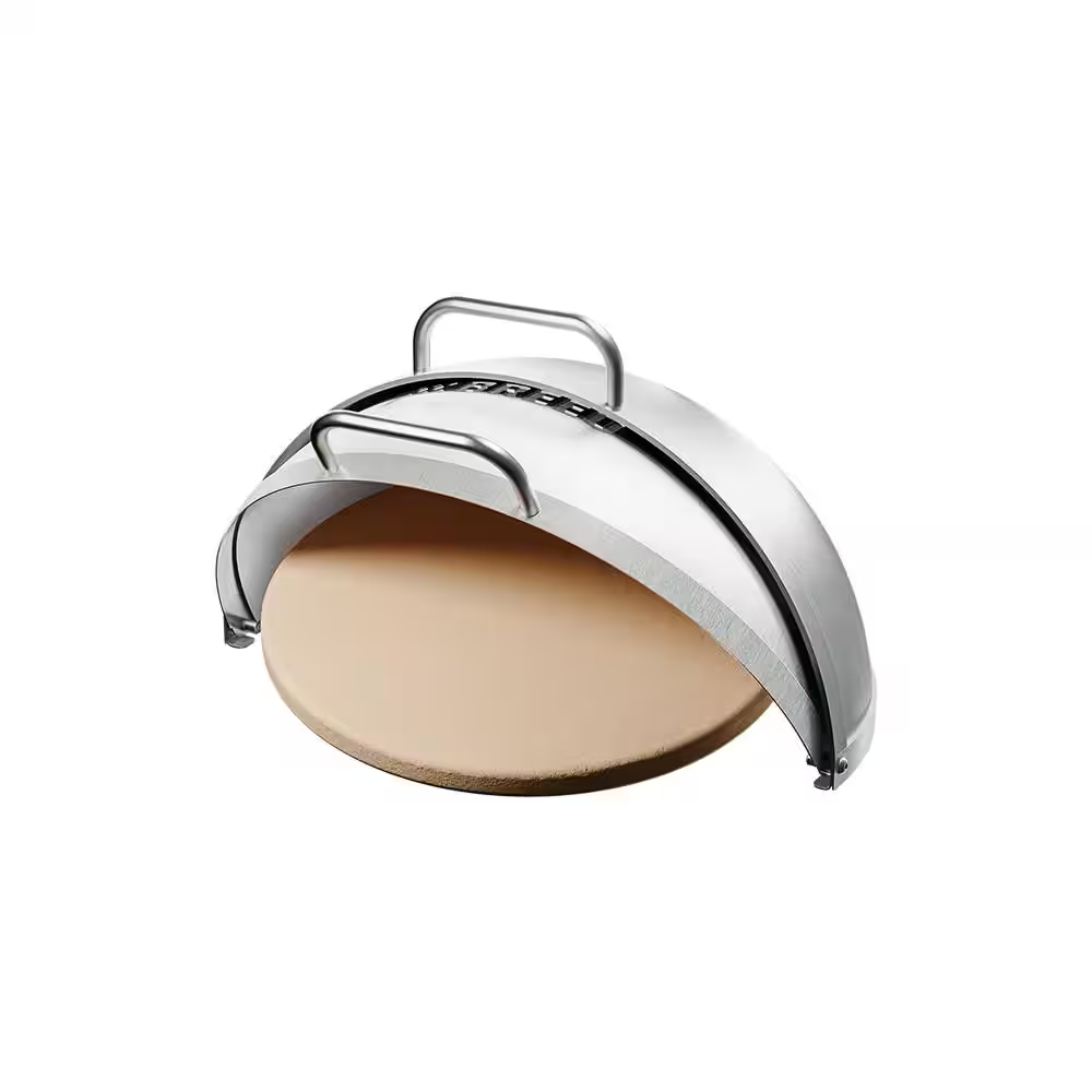 Grill Dome 19-Hinged Stainless Steel Dome W/Built-In Thermometer, Griddle Accessories Kit