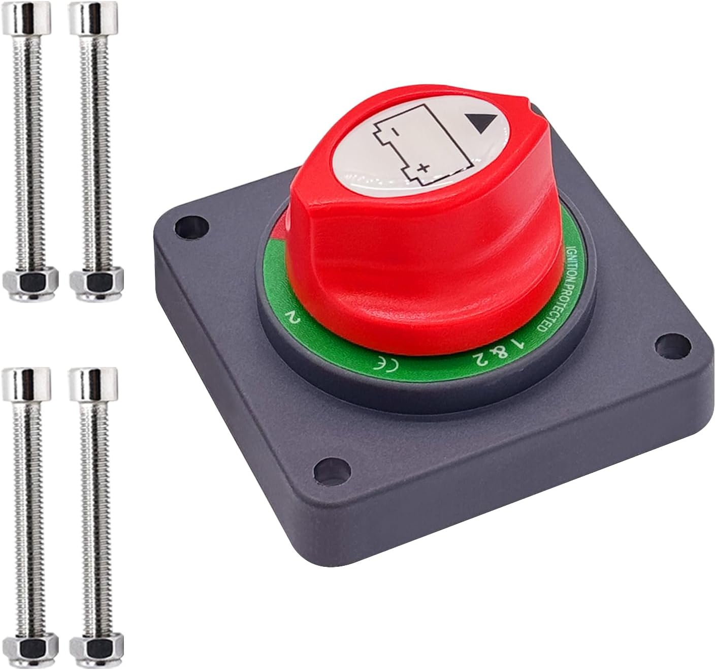 Panel Mounted Battery Switch 12V - 48V, Marine Battery Disconnect Switch Power Cut off for Car, Vehicle, RV, Boat and More (1-2-Both-Off)