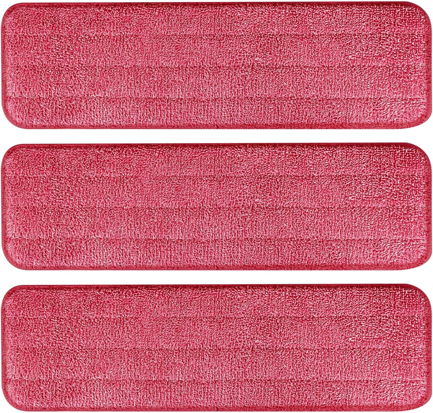 3 Pack Microfiber Cleaning Pads with All Bona Mop, Reusable Microfiber Mop Pads for 18 Inch Mop, Hardwood Floor Replacement Cleaning Mop Pads, Machine Washes