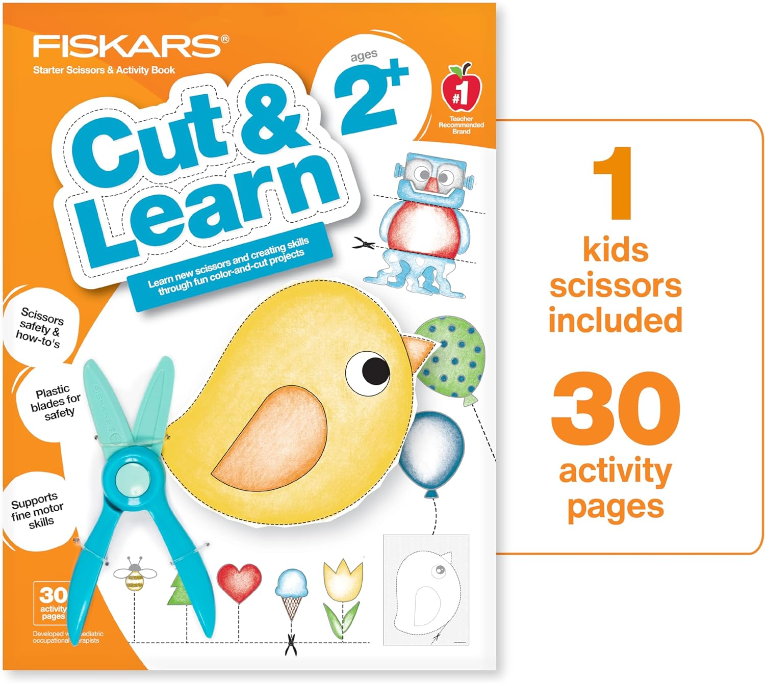 Fiskars Starter Kids Scissors for Kids 2+ (3-Pack) - Small Scissors for Presc... - Picture 14 of 14
