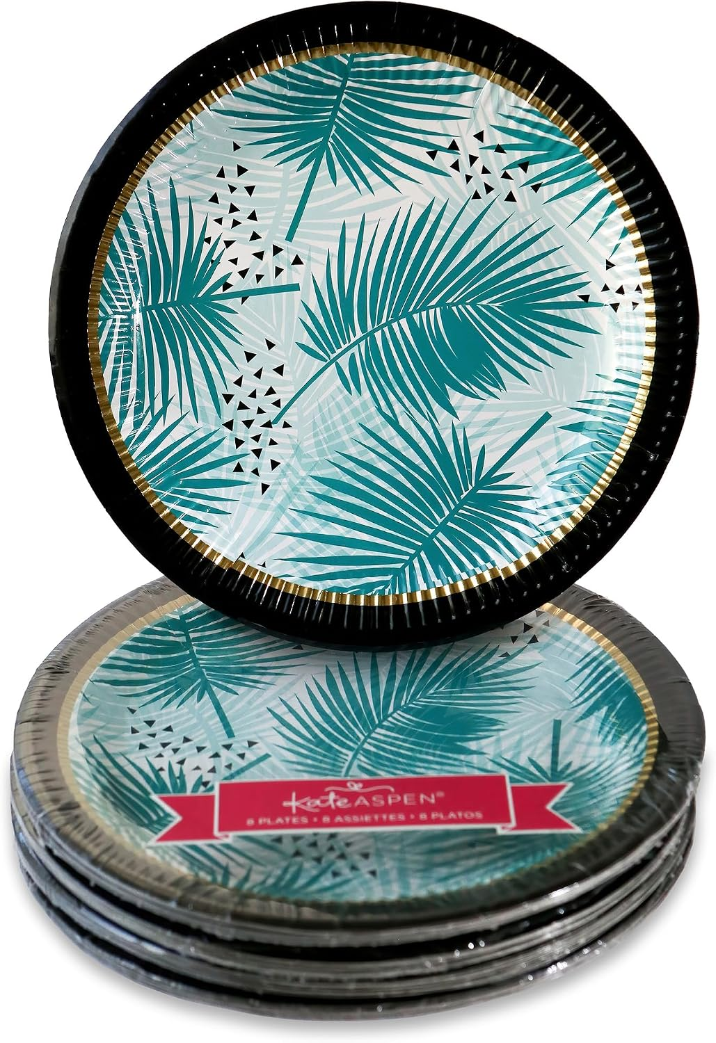 28323NA Tropical Chic Paper Plates (Set of 32) Premium Decorative Paper Plates (350 GSM Weight) | Party Supplies