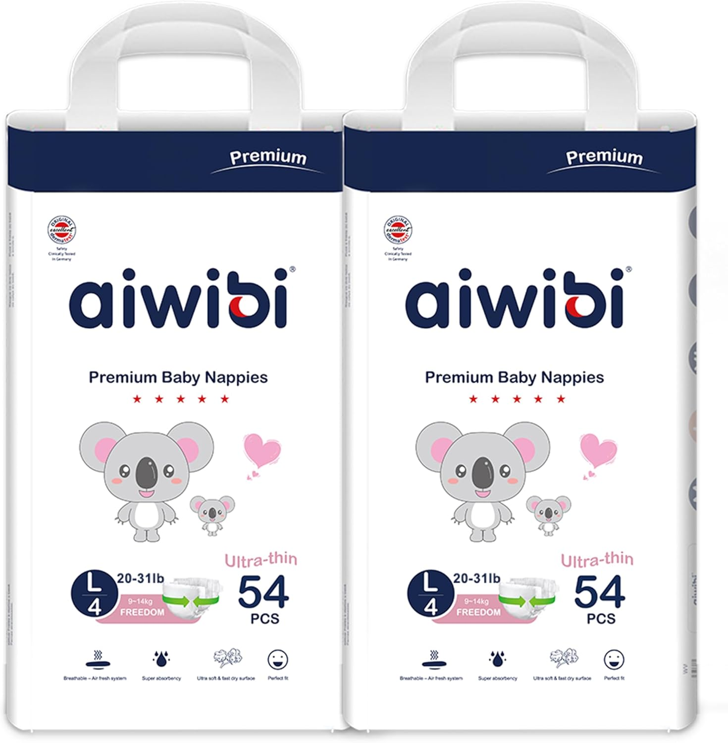 AIWIBI Baby Nappies Size 2 (4-8kg), 144 Count, Light Feather Series Premium N... - Picture 11 of 15