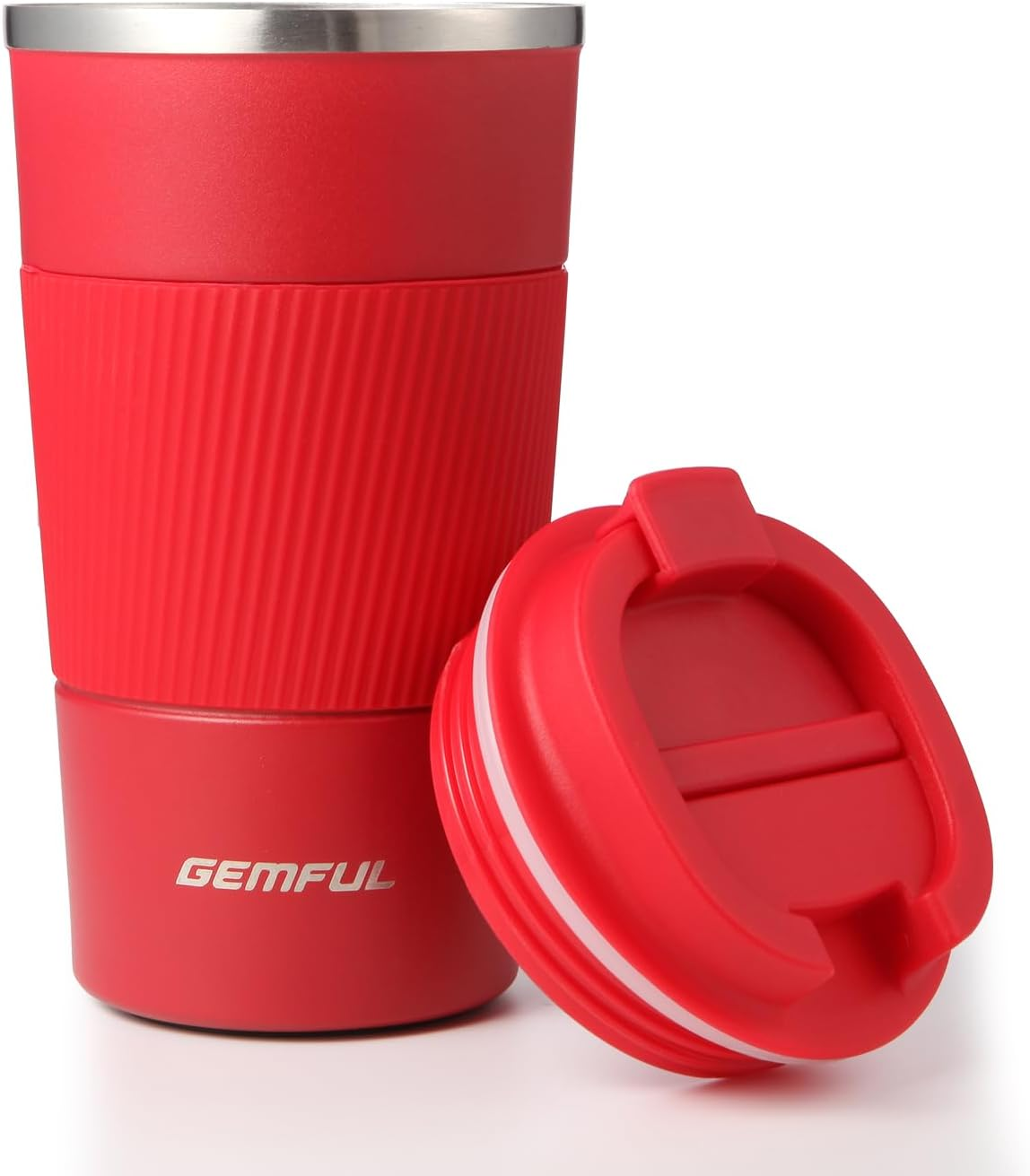 Coffee Mug Insulated To Go Coffee Mug Tumbler with Lid Portable Stainless Steel Reusable Leak Proof Coffee Cups for Women Hot Cold Drinks 17oz (Red)