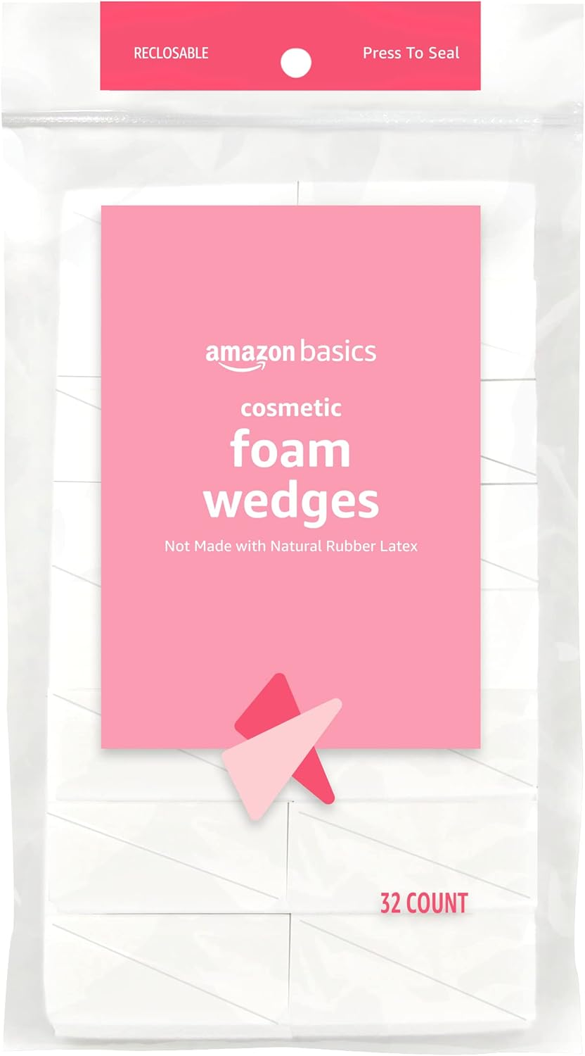 Amazon Basics Cosmetic Foam Wedges for Makeup, 32 Count