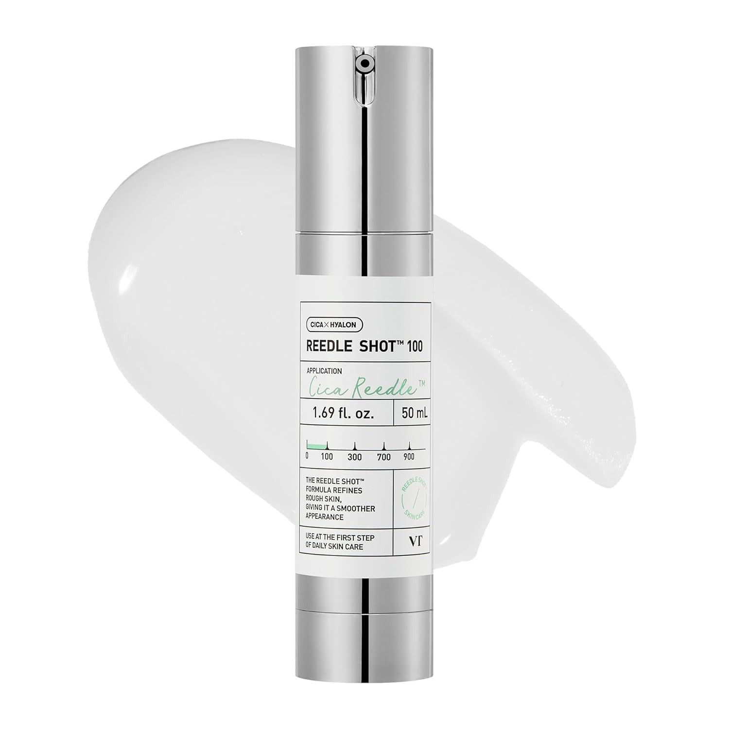 VT COSMETICS CICA Reedle Shot 100, Spicule Microneedling Serum for Pore Care & Exfoliation, Exosome, Centella Asiatica for Glass Skin, Skin Texture, Korean Liquid Skin Booster (1.69 Fl Oz / 50Ml)