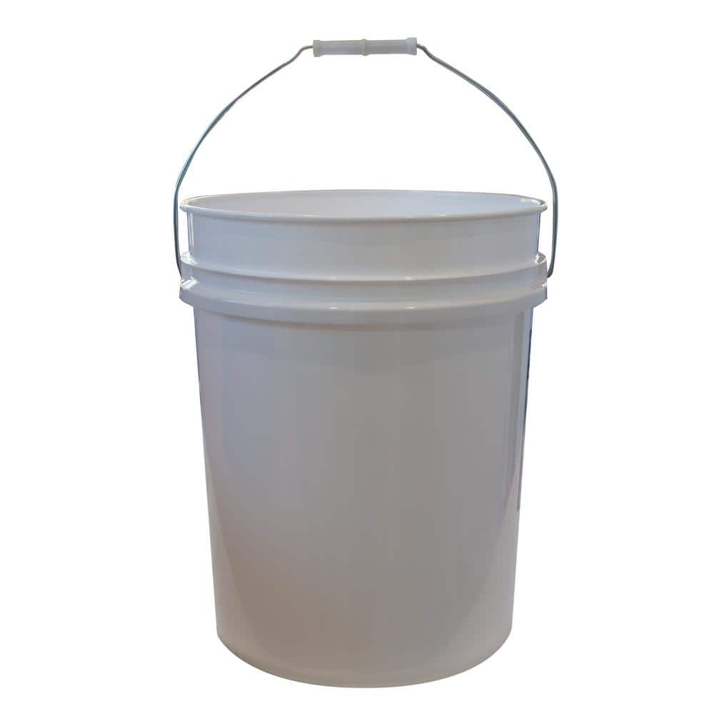 5 Gallon Plastic Bucket Heavy Duty White Paint Pail Storage Buckets 10-Pack New