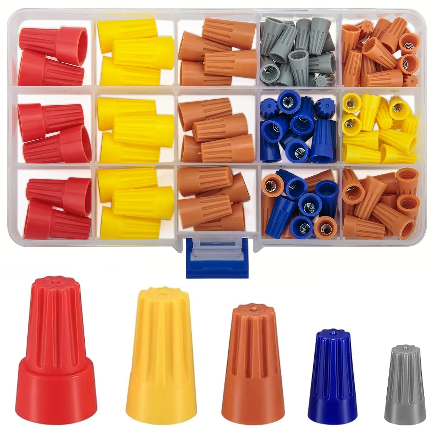 102 Pcs Electrical Wire Connectors, Screw Terminals Wire Caps, Twist Nuts Caps, Spring Insert Wire Nuts Connectors, Cable Connectors, Electrical Cap Cable Quick Connection Terminals