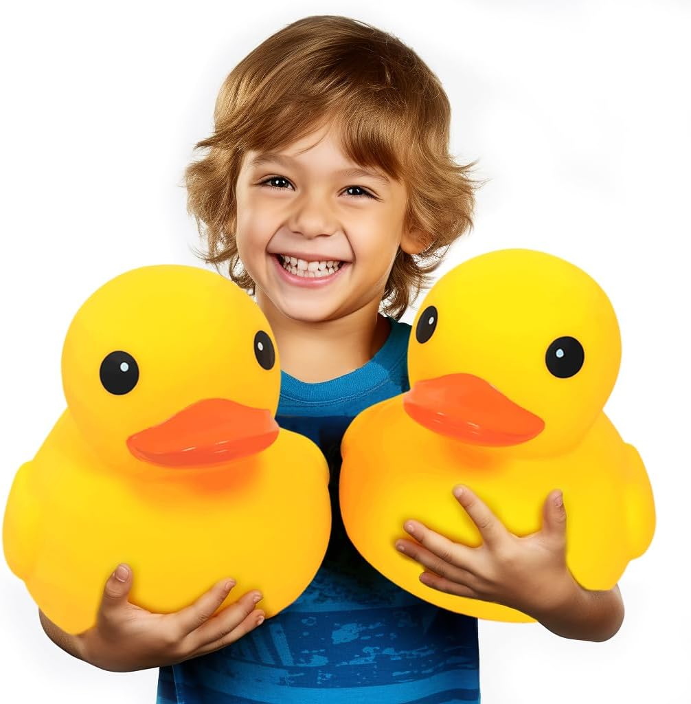 2 pcs Waterproof No Squeak Noise 3 inch Rubber Funny Yellow Duck/Duckies Bath... - Picture 12 of 19