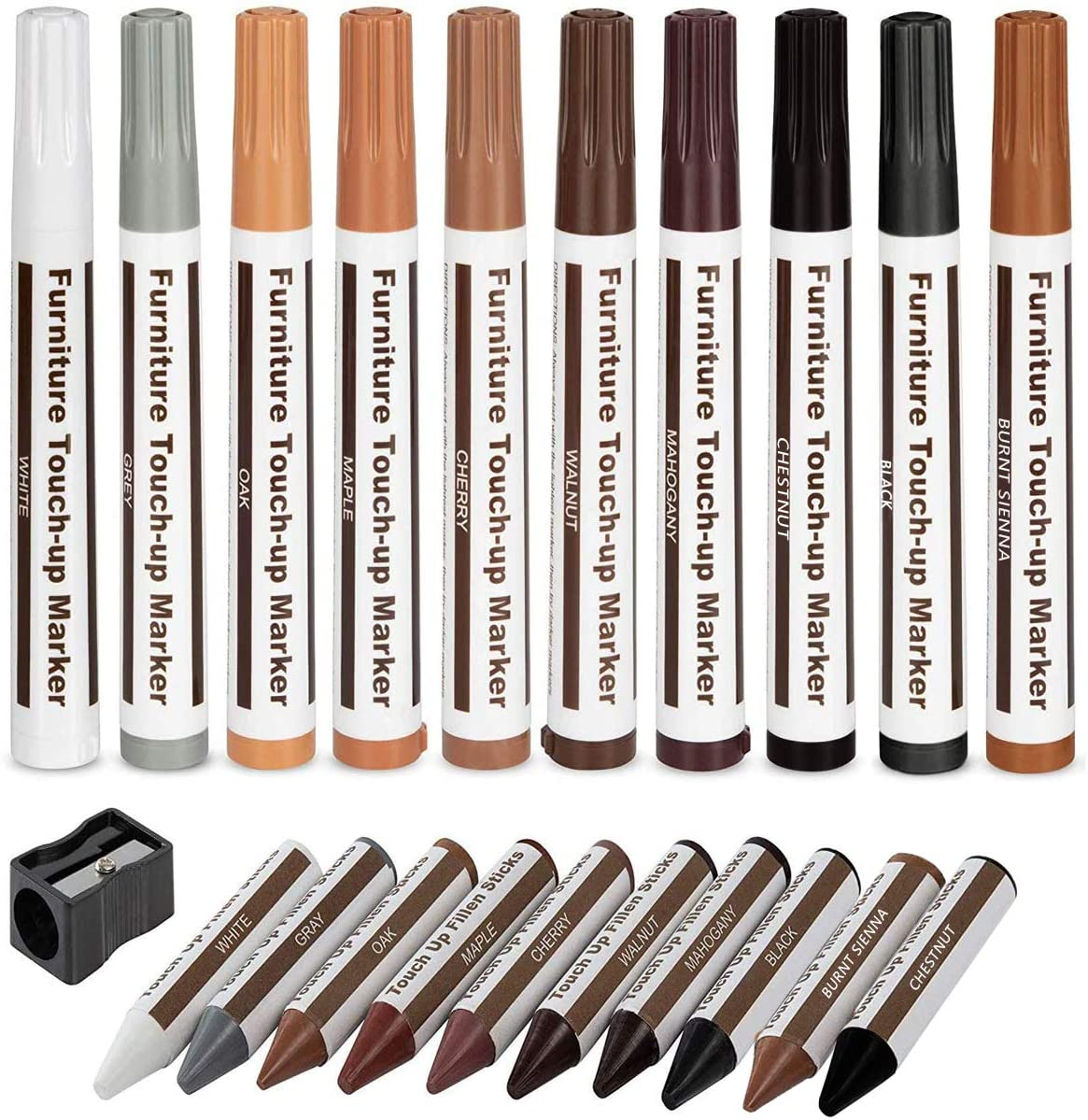 Furniture Repair Kit Wood Markers Wax Sticks, for Stains, Scratches, Wood Floors