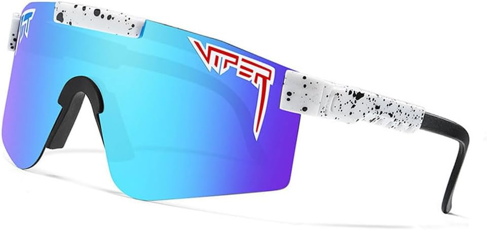 Polarized Sports Sunglasses Blue Lens Wide Fit Windproof Sports Eyewear Unise... - Picture 9 of 14