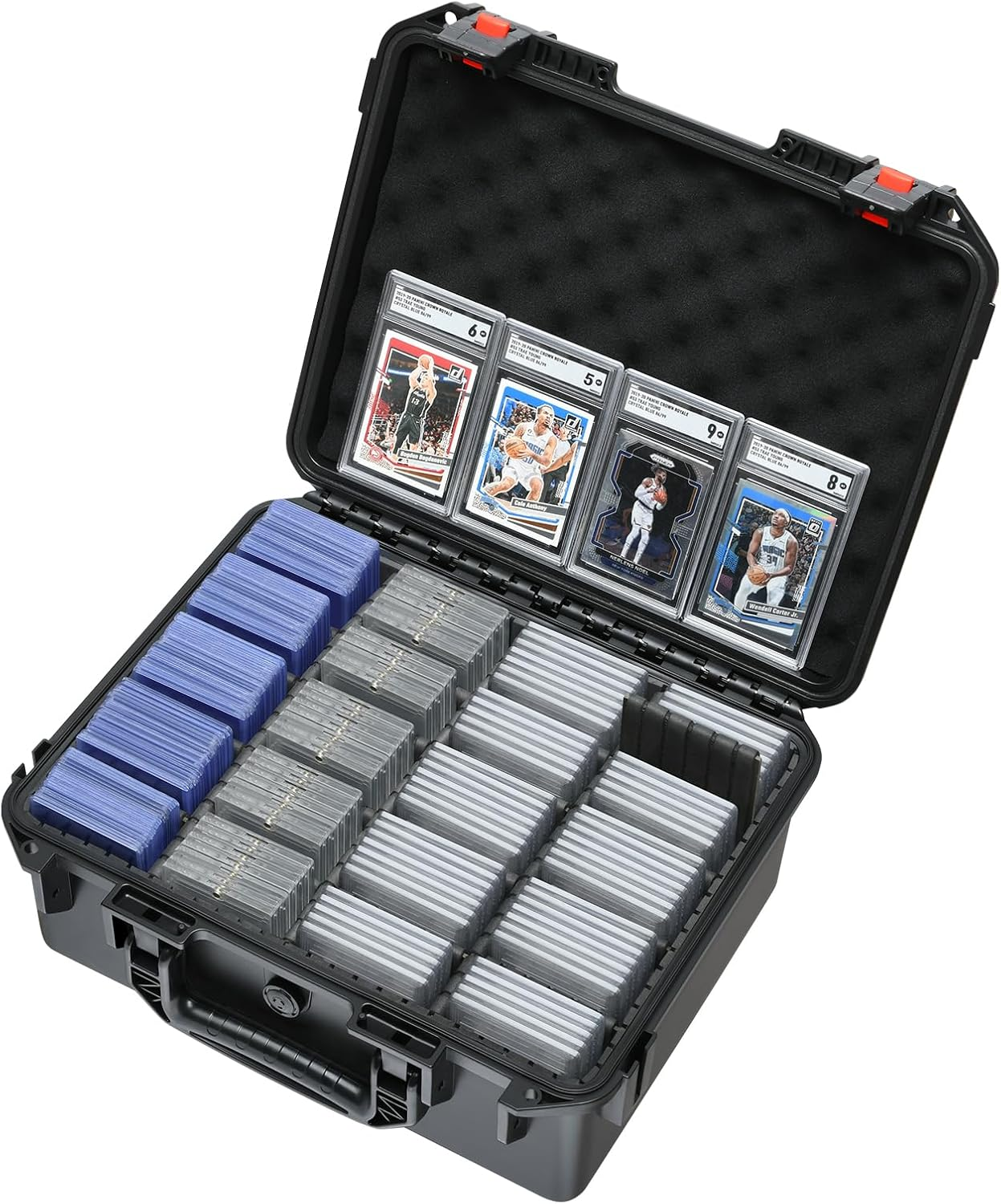 Graded Card Case Storage Box: Trading Card Storage for PSA BGS SGC Toploaders with 12 Dividers, Sports Cards Cases for Baseball Football MTG Slab Holder Collector Gift Carry Organizer Display（800+）