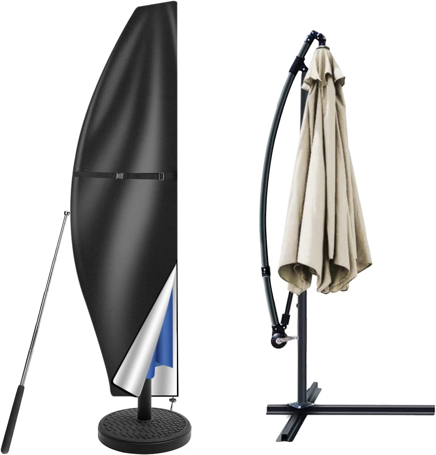 Neween Cantilever Parasol Cover with Rod, Heavy Duty Large Umbrella Cover wit... - Picture 18 of 22