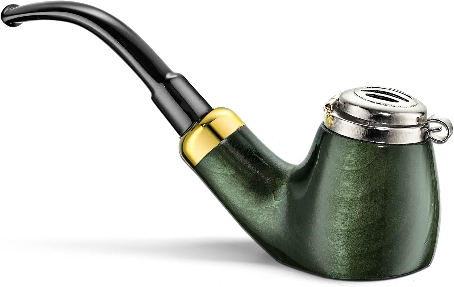 Mr. Brog Full Bent Smoking Tobacco Pipe - Model No: 21 Old Army Green - Pear Wood Roots - Hand Made (Green #21)
