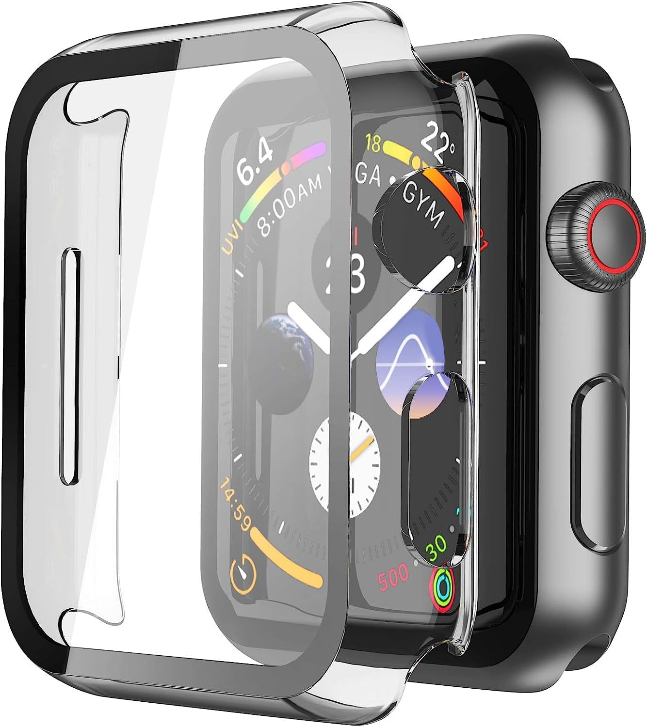 Misxi Screen Protector Case for 40Mm Apple Watch Se3/Se2/Se/Series 6/5/4 | 2-Pack Cover with Tempered Glass for Se3/Se2/Se/Series6/5/4, Scratch Resistant Sensitive Touch Protection, Transparent