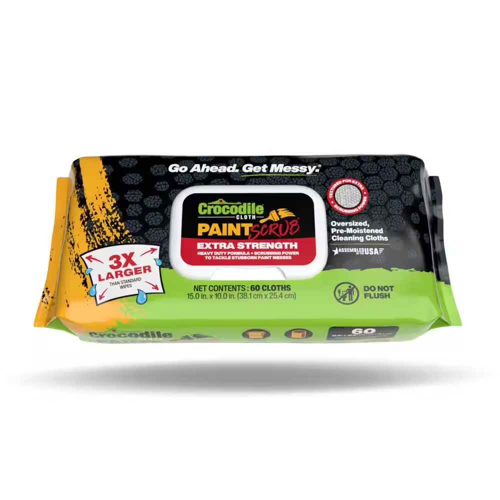 Paintscrub 60-Count Wipes Paint Cleanup Wipe for Paint Epoxy and Tar on Concrete and Tile Extra Strength (60-Pack)