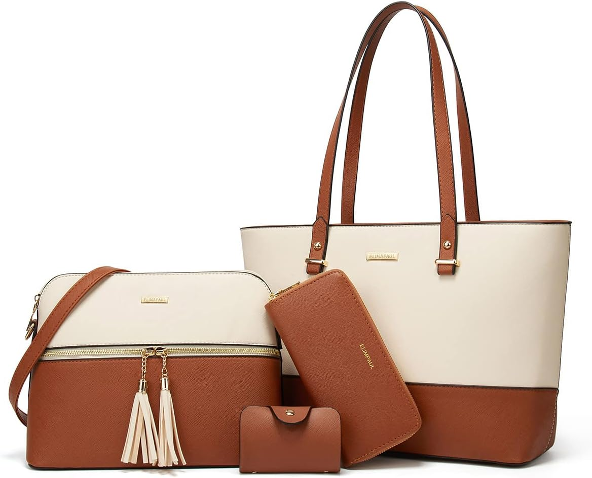 Chic 4-Piece Women's Handbag Set: Tote, Shoulder Bag, Wallet & Satchel