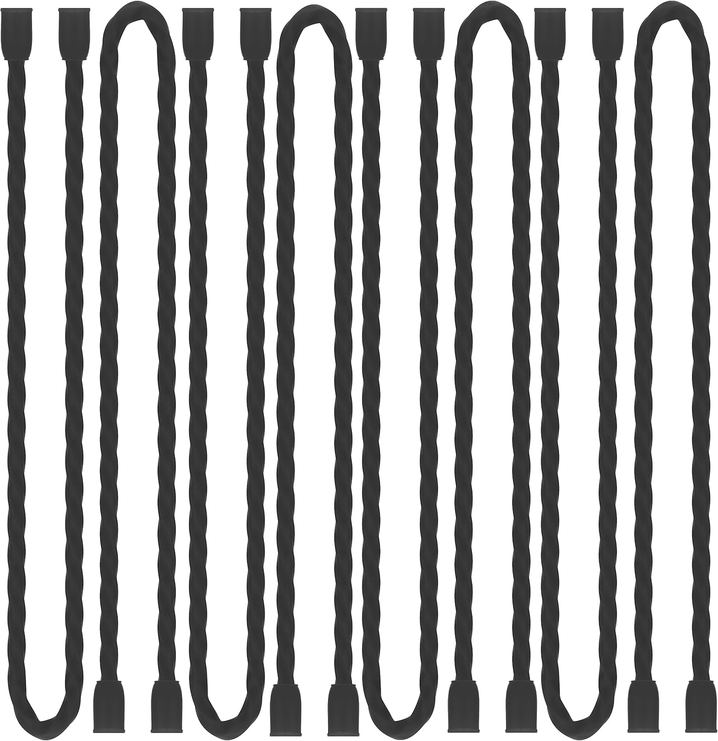 8pcs 12Inch Silicone Cable Ties Reusable Steel-Core Silicone Twist Cable Tie Straps for Bundling and Organizing Colorful Bendable Holder Strap for Indoor and Out All Purpose (Black)