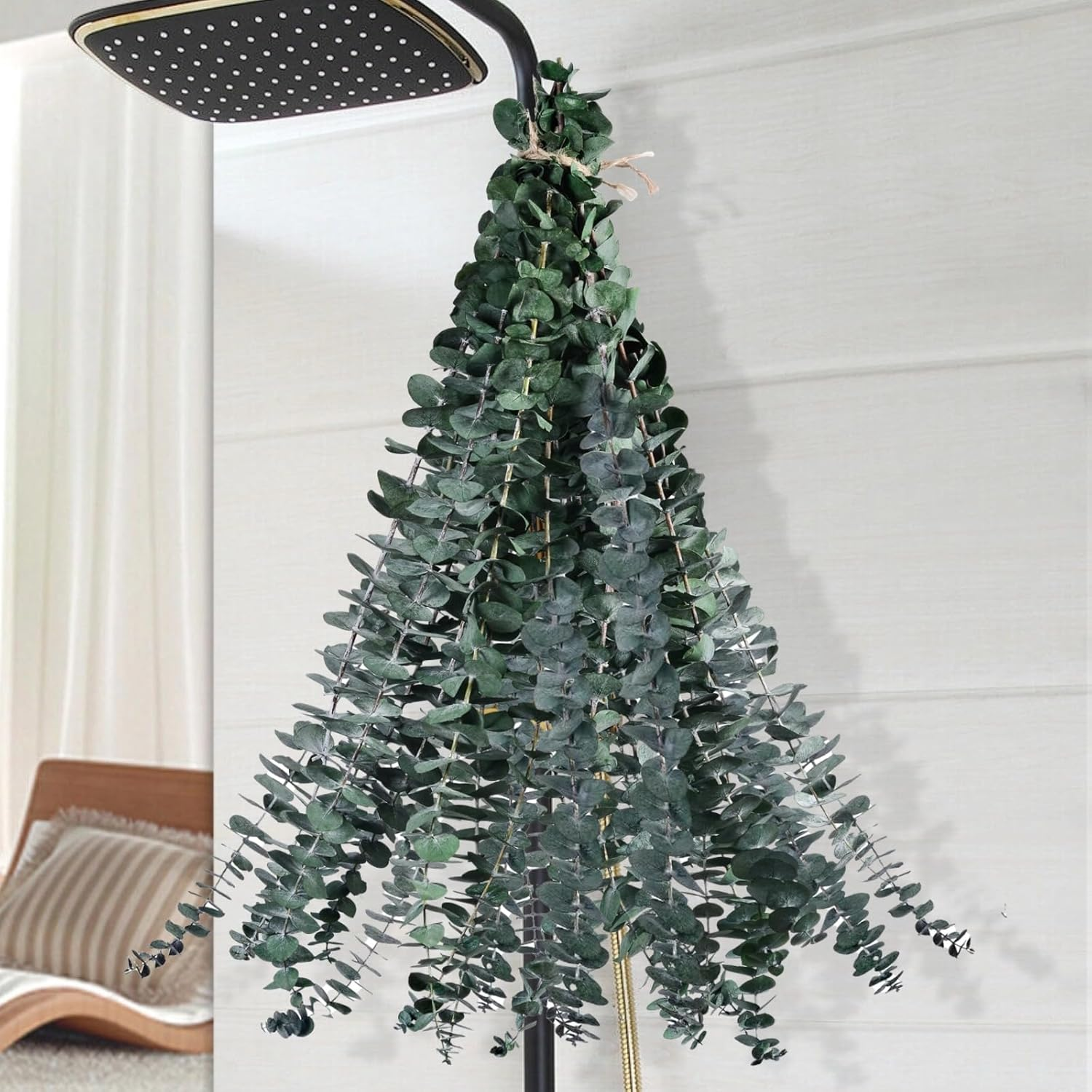 12PCS Dried Eucalyptus for Shower Hanging - 17'' Real Large Preserved Eucalyptus Stems Green Home Decor, 100% Made from Fresh Eucalyptus Leaves, Bathroom Shower Decor, Wedding, DIY