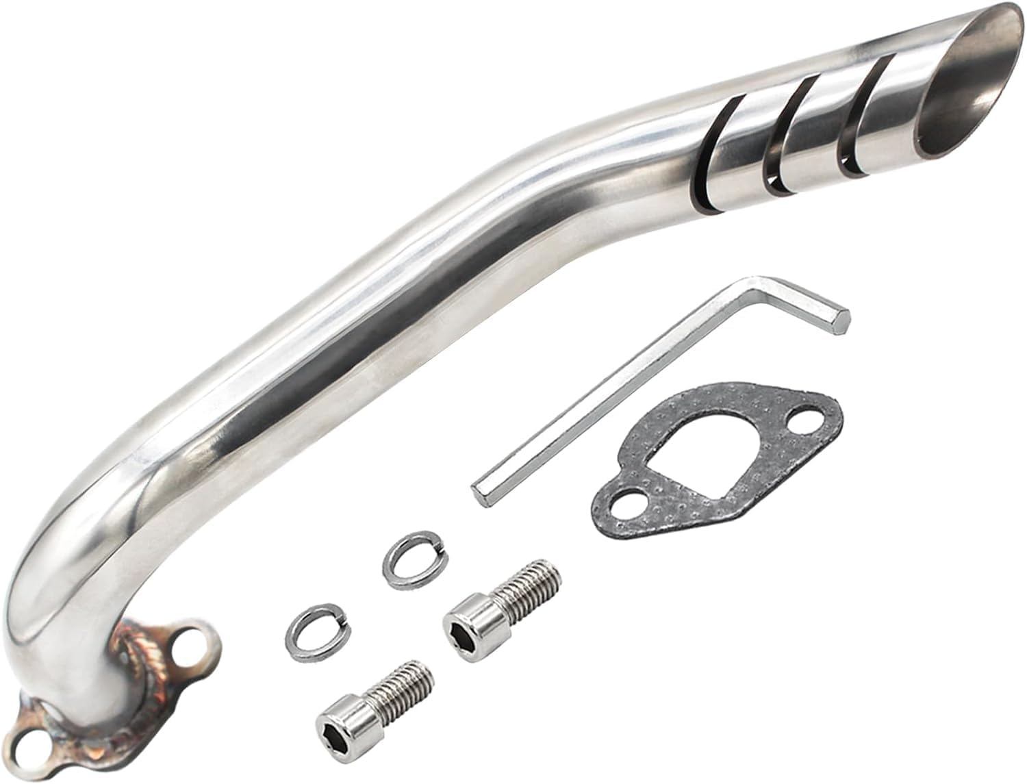 Exhaust Header Pipe Kit for Coleman Ct200U Ct200U-Ex BT200X KT196 196Cc 6.5Hp, for Non-Hemi Predator 212Cc Baja Warrior MB200 GX160 GX200 Engine Axis M200 Mini Bike