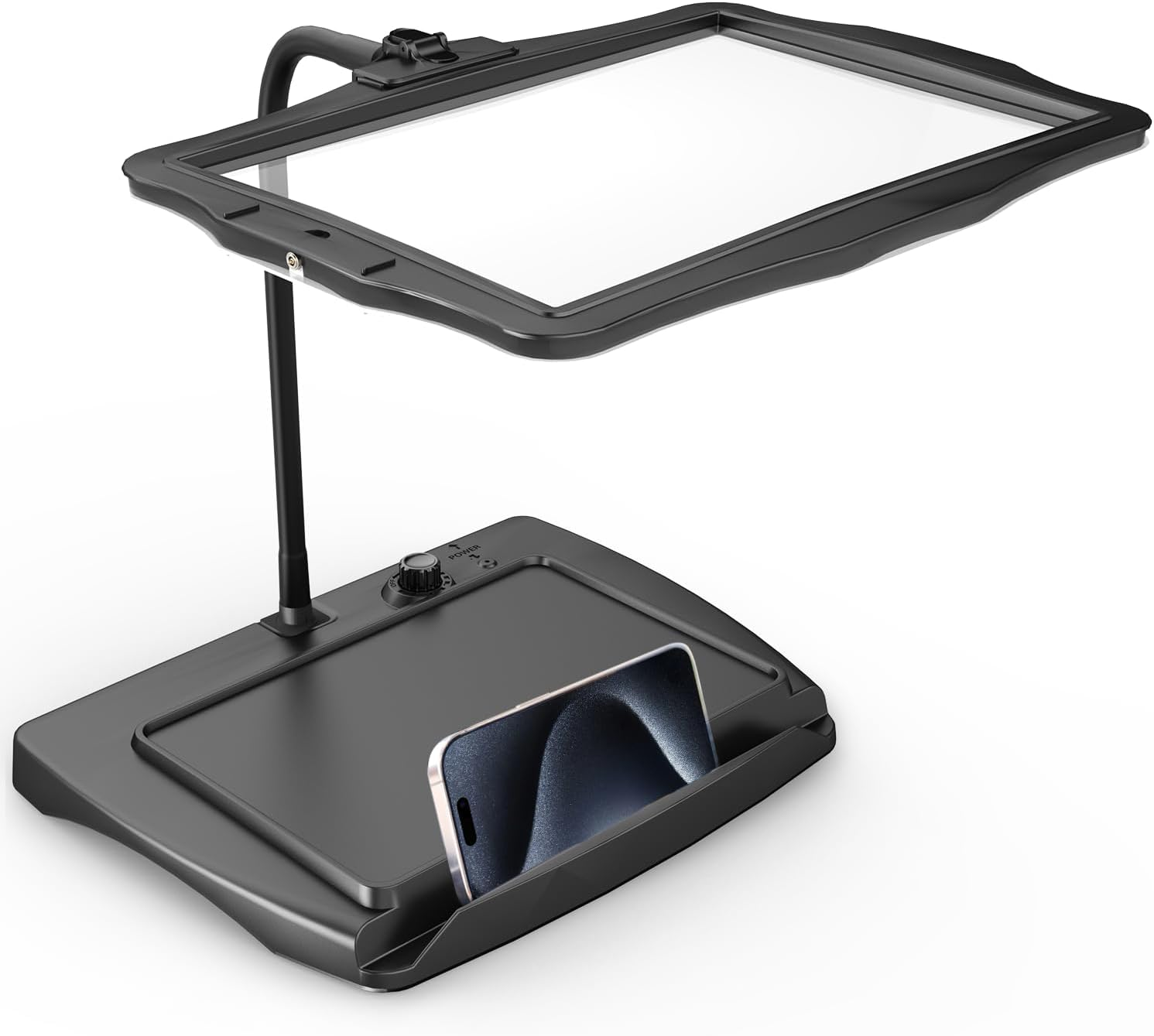 10X Magnifying Glass with Light and Stand – Large Page Magnifier with 48 LED Adjustable Brightness, USB Rechargeable Magnifying Lamp for Reading, Craft, Knitting, Sewing, Painting, Seniors