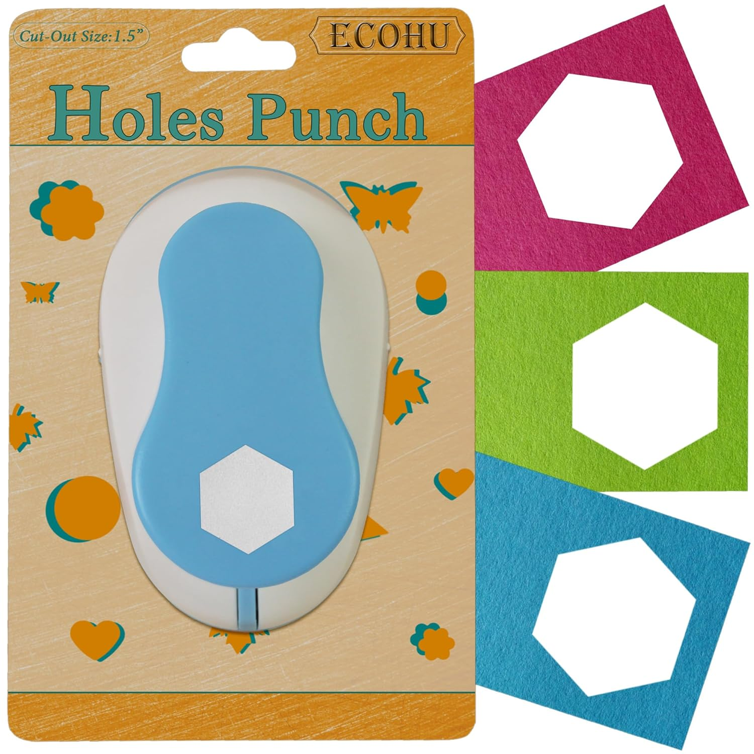 Hexagon Hole Punch 1-Inch Paper Punch for Scrapbook, DIY Crafts & Cards